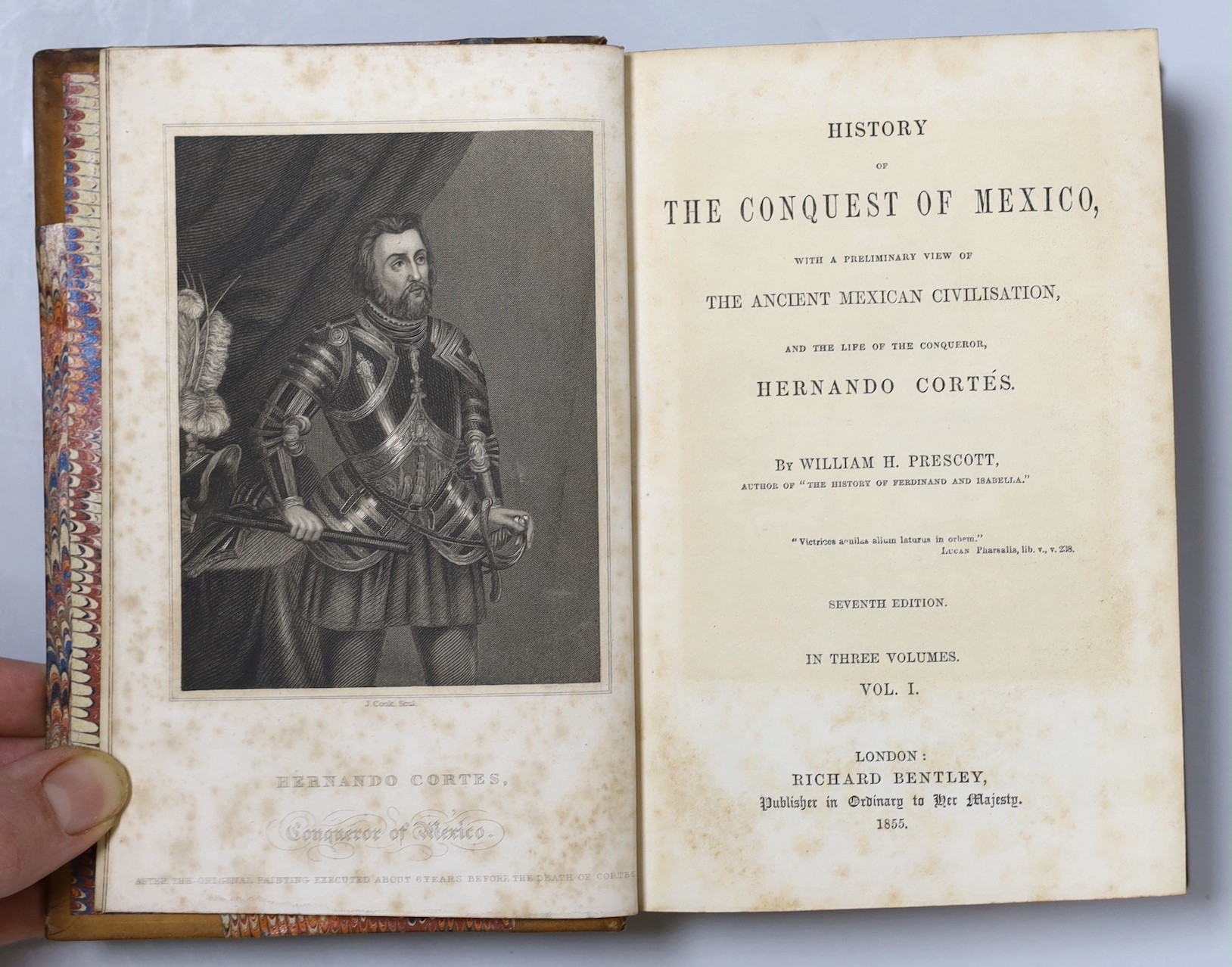 Prescott, William Hickling - The History of the Conquest of Morocco, 7th edition, 3 vols, 1855; The Conquest of Peru, 5th edition, 3 vols, 1854; The Reign of Philip the Second, 2 vols, 1855; History of the Reign of Ferdi